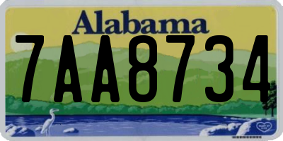 AL license plate 7AA8734