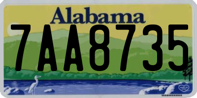 AL license plate 7AA8735
