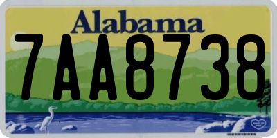 AL license plate 7AA8738