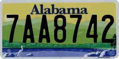 AL license plate 7AA8742