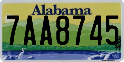 AL license plate 7AA8745