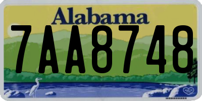 AL license plate 7AA8748