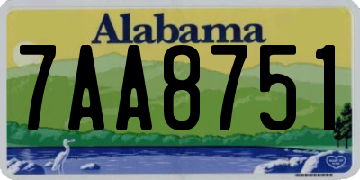AL license plate 7AA8751