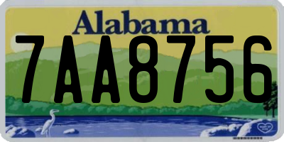 AL license plate 7AA8756