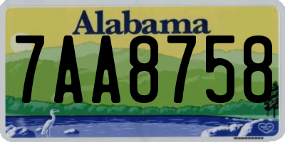 AL license plate 7AA8758