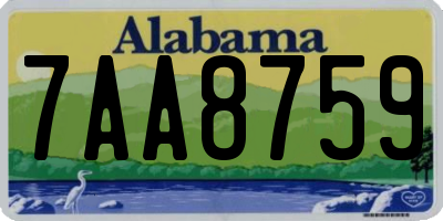 AL license plate 7AA8759