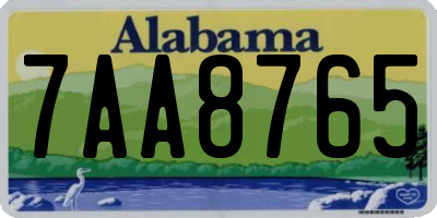 AL license plate 7AA8765