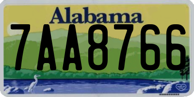 AL license plate 7AA8766
