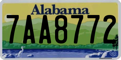 AL license plate 7AA8772