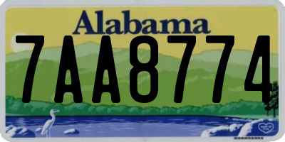 AL license plate 7AA8774