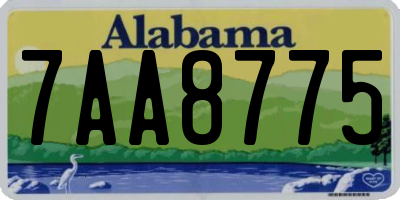 AL license plate 7AA8775