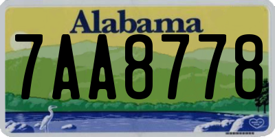 AL license plate 7AA8778