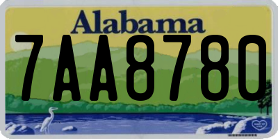 AL license plate 7AA8780