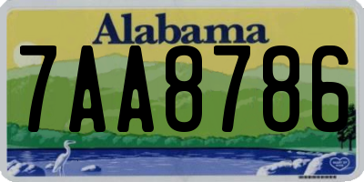 AL license plate 7AA8786