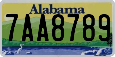 AL license plate 7AA8789