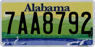AL license plate 7AA8792