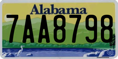 AL license plate 7AA8798