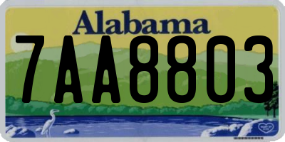 AL license plate 7AA8803
