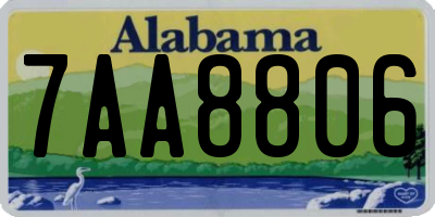 AL license plate 7AA8806