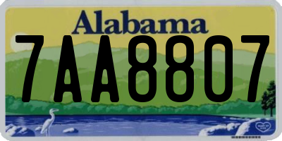 AL license plate 7AA8807