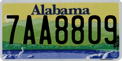 AL license plate 7AA8809