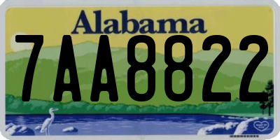 AL license plate 7AA8822