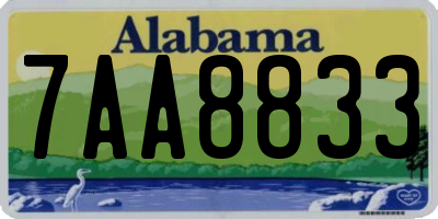 AL license plate 7AA8833