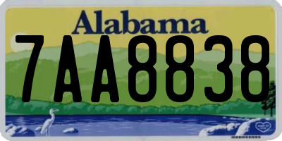 AL license plate 7AA8838