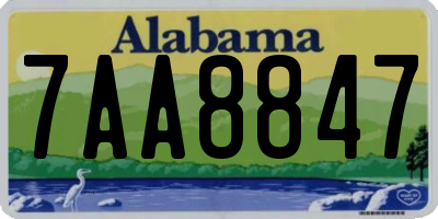 AL license plate 7AA8847