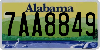 AL license plate 7AA8849