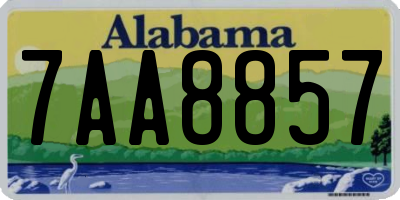 AL license plate 7AA8857