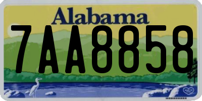 AL license plate 7AA8858
