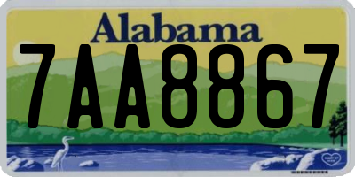 AL license plate 7AA8867