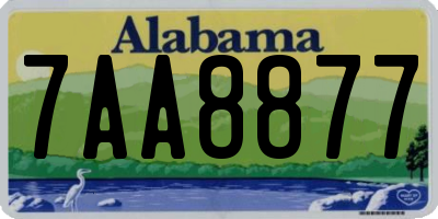 AL license plate 7AA8877