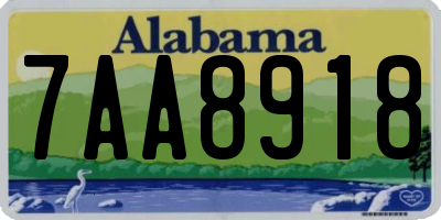 AL license plate 7AA8918