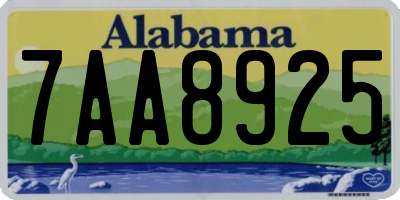 AL license plate 7AA8925