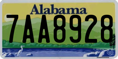 AL license plate 7AA8928