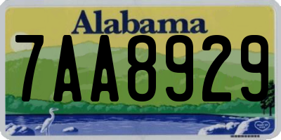 AL license plate 7AA8929