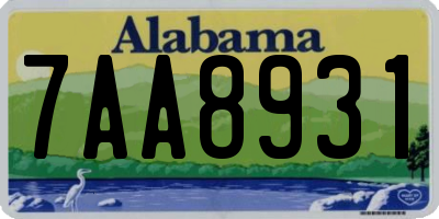 AL license plate 7AA8931