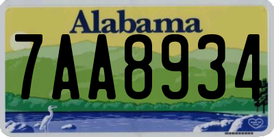 AL license plate 7AA8934