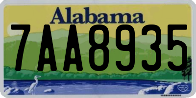AL license plate 7AA8935
