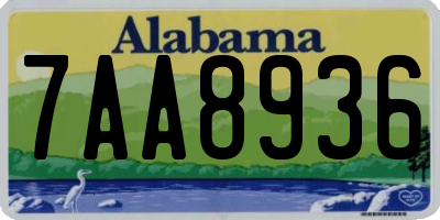 AL license plate 7AA8936