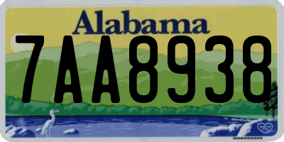 AL license plate 7AA8938