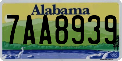 AL license plate 7AA8939
