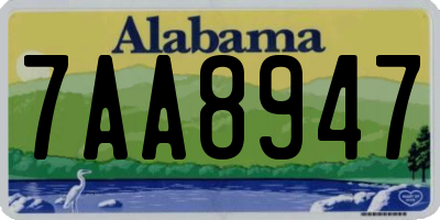 AL license plate 7AA8947