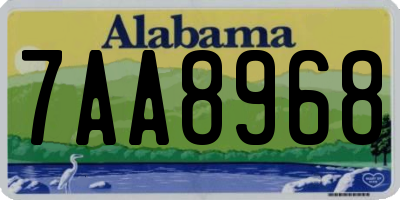 AL license plate 7AA8968