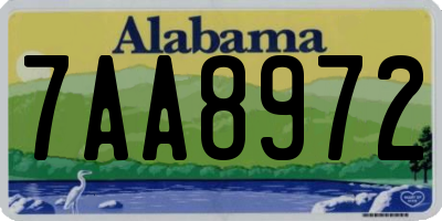 AL license plate 7AA8972