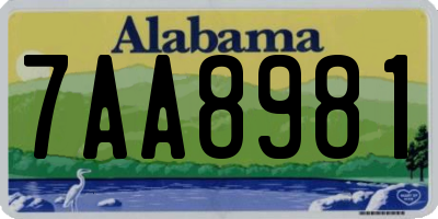 AL license plate 7AA8981
