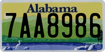 AL license plate 7AA8986