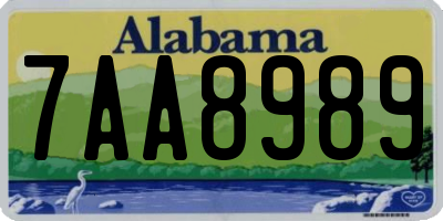 AL license plate 7AA8989